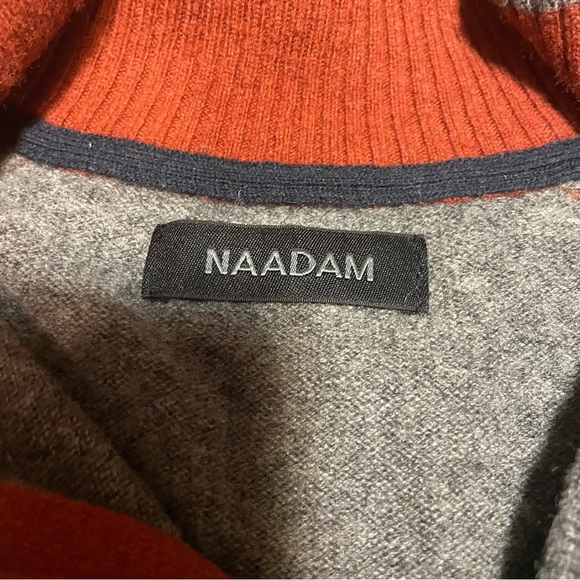 Naadam wool cashmere quarter zip gray pullover sweater - Picture 4 of 5